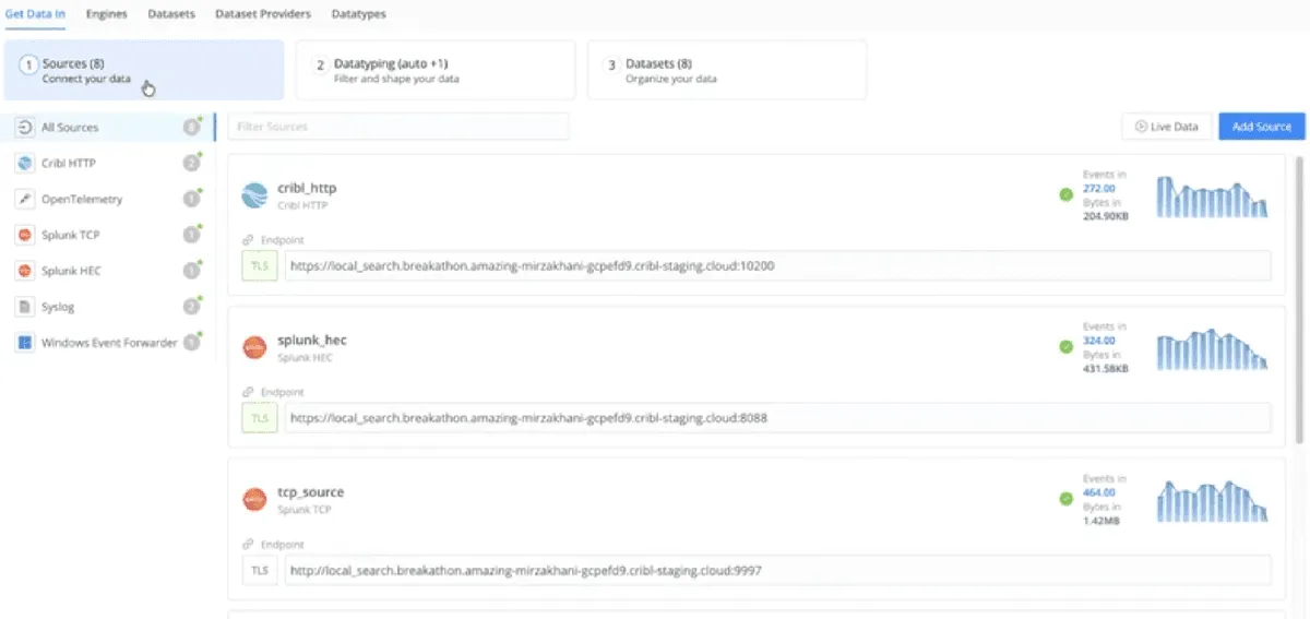 Cribl product interface