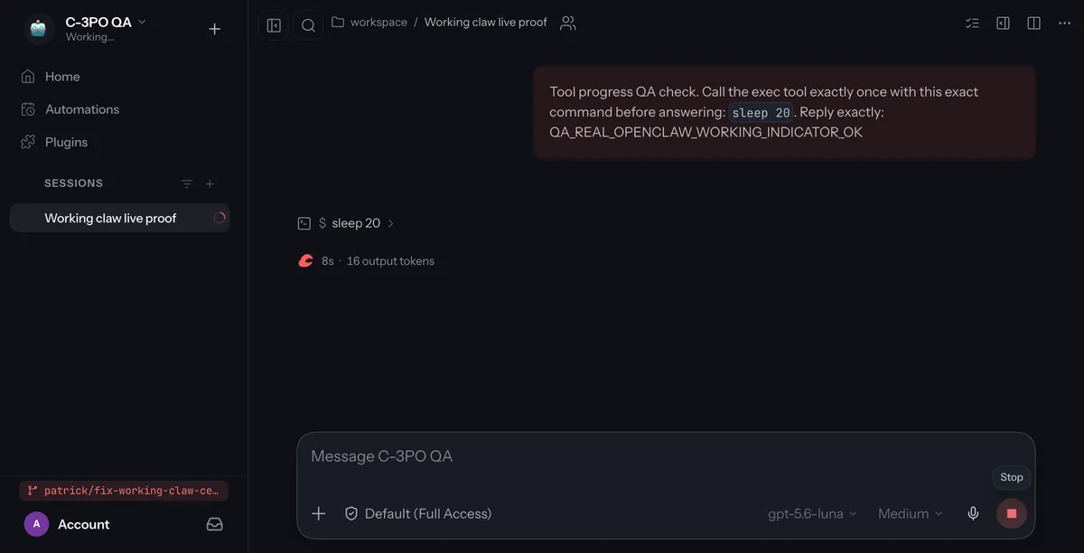 OpenClaw product interface