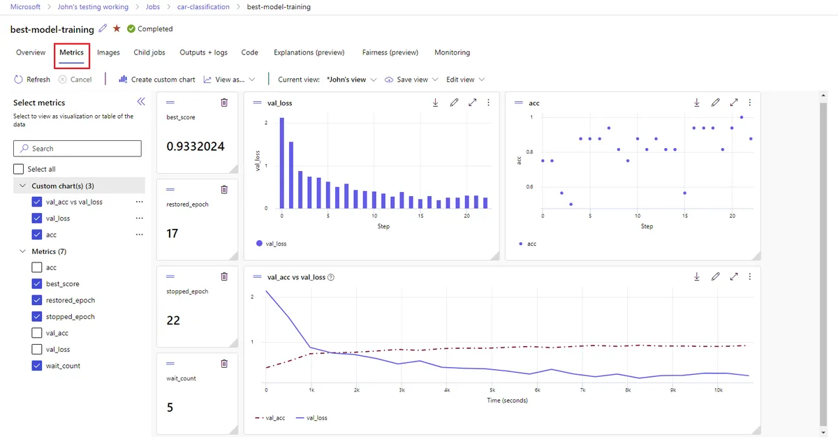 Azure Machine Learning product interface