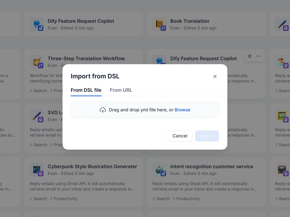 Dify product interface
