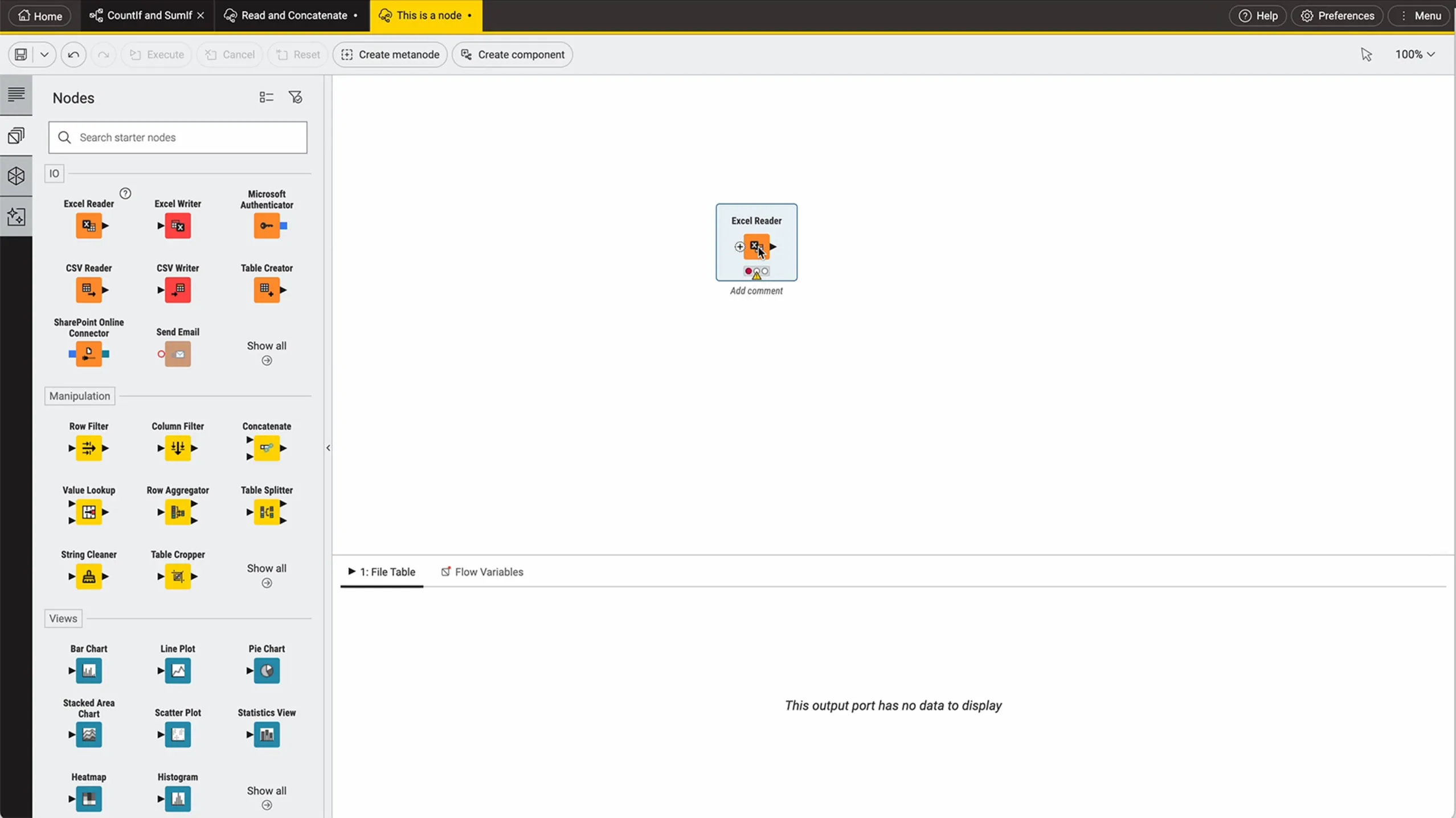 KNIME product interface