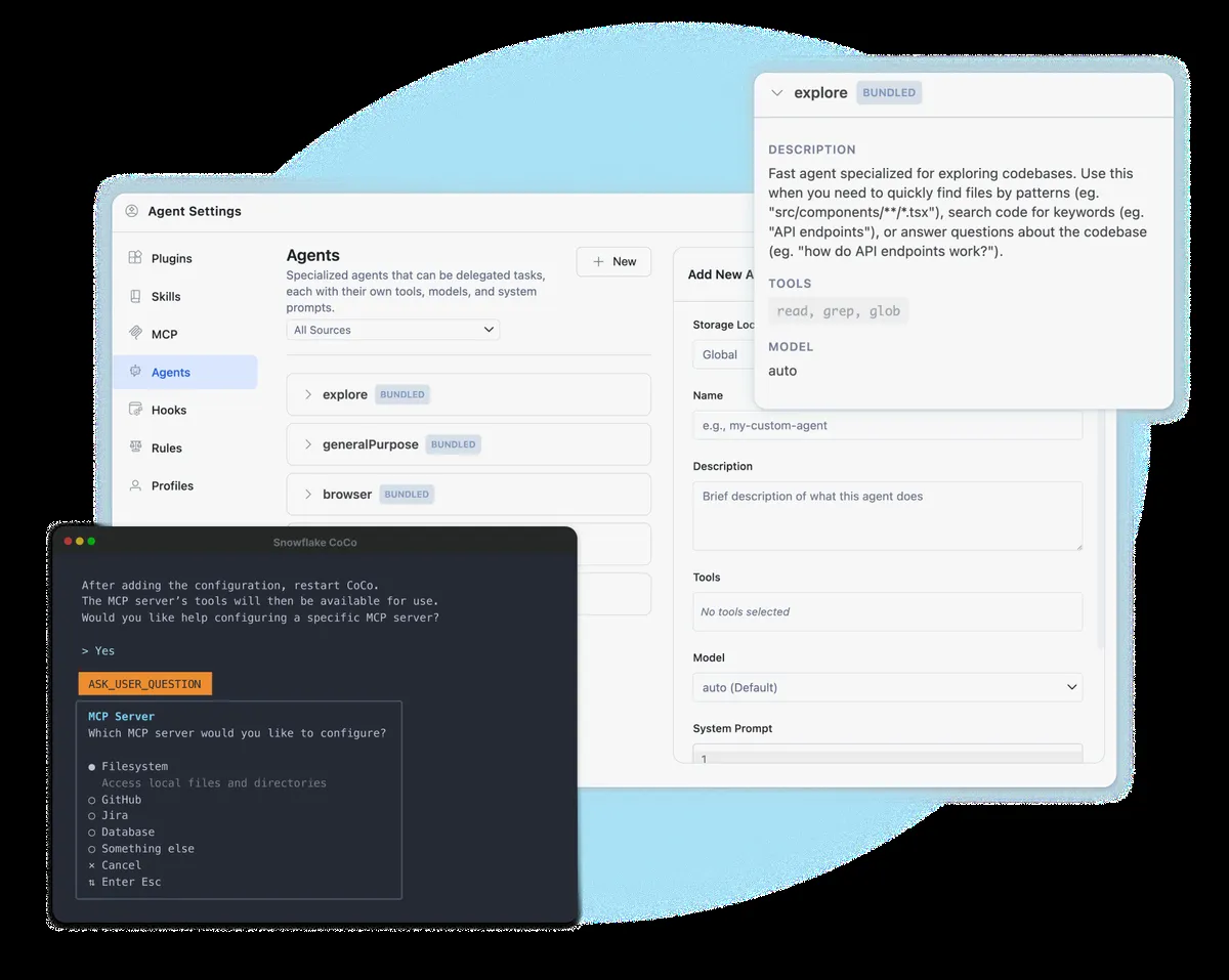 Snowflake product interface