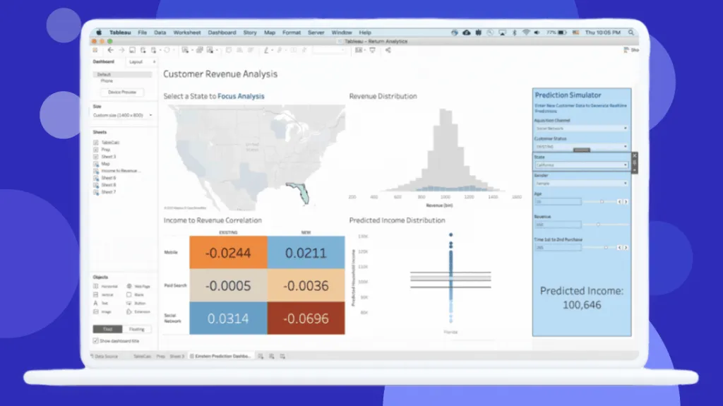 Tableau product interface